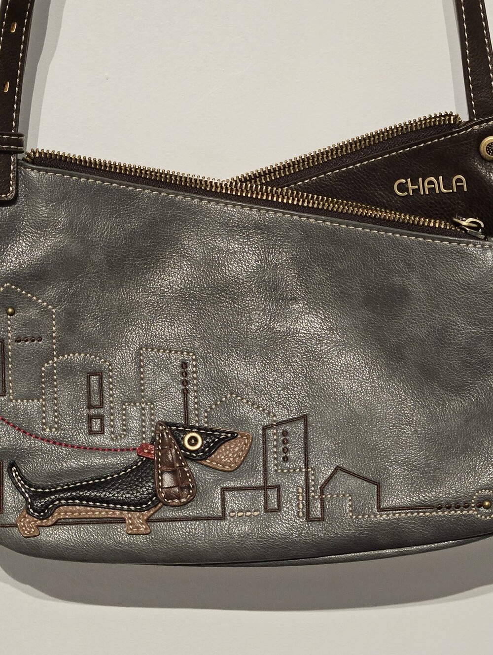 Chala Vegan Leather Dachshund Crossbody/Convertible Bag